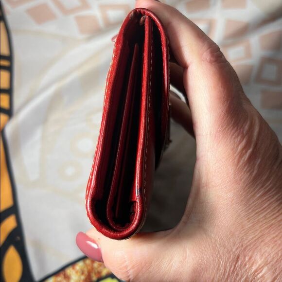 Vintage Dooney & Bourke Red Leather Checkbook Continental Wallet - Picture 5 of 15